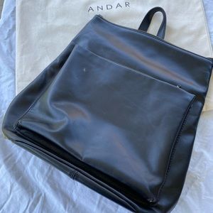 COPY - Andar Black Leather Backpack/Purse